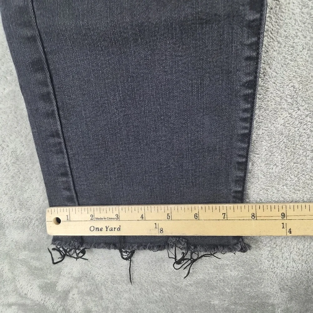 Hidden Wide Leg Jeans Women 24 Black Denim High Rise Button Fly Raw Hem Stretch